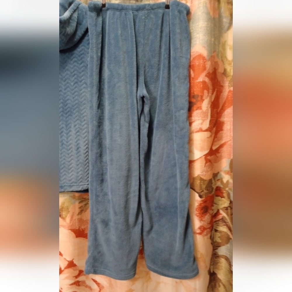 XL Cozy Blue Hooded Loungewear / Pajama Set By Stan Herman NWOT - Picture 4 of 6